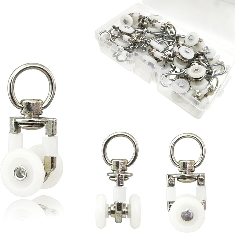 TSBSHum TSBS 20 Pack Ceiling Curtain Rollers, Sliding Track Gliders with Wheel Roller, Ideal for Room and RV Dividers - Image 1